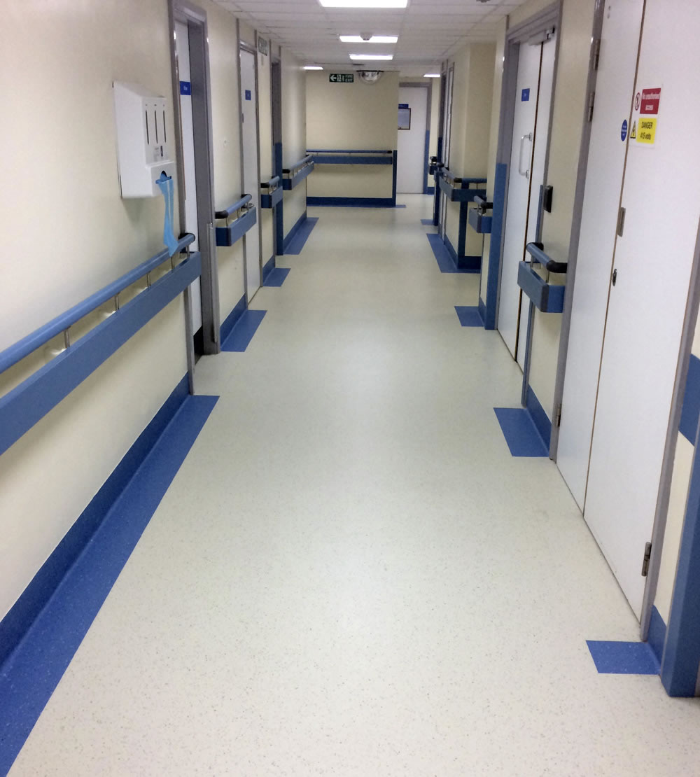 Hospital ward flooring for Barnsley District General Hospital