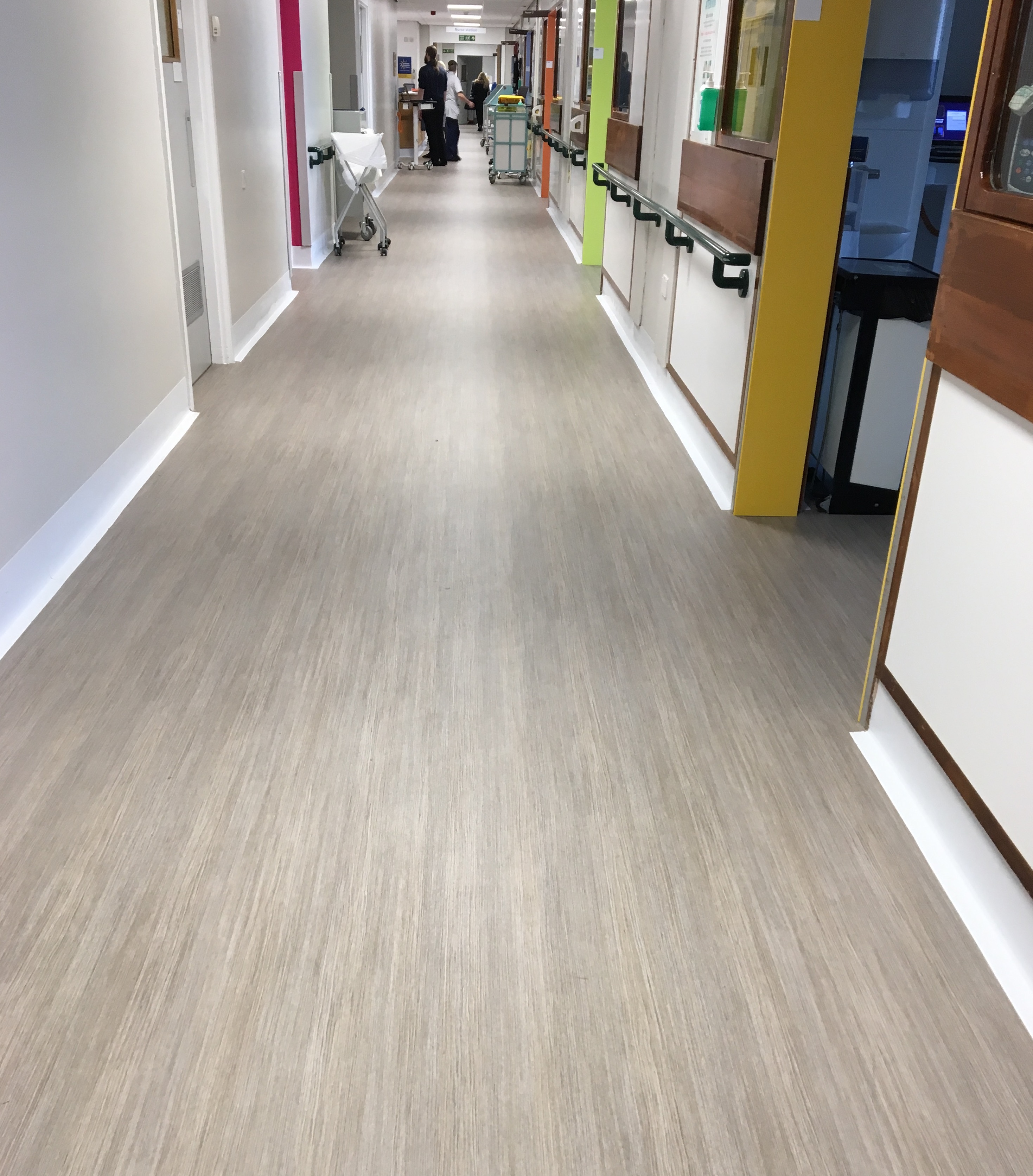 A Cumberlidge install Polyflor vinyl flooring in dementia friendly ward at Royal Hallamshire hospital in Sheffield